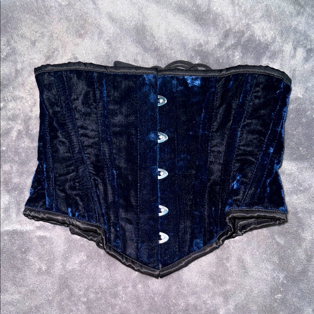 Blue Velvet Corset Waspie Great Condition